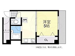 西浦ビル 1Kの間取図画像