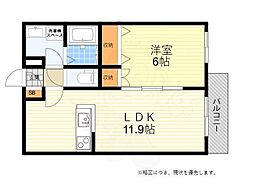 カーサフェリチェヴィータ 1LDKの間取図画像