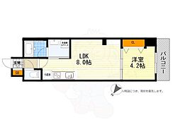 アーバネックストヨナカ 1LDKの間取図画像