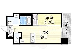CORVAL新大阪 1LDKの間取図画像