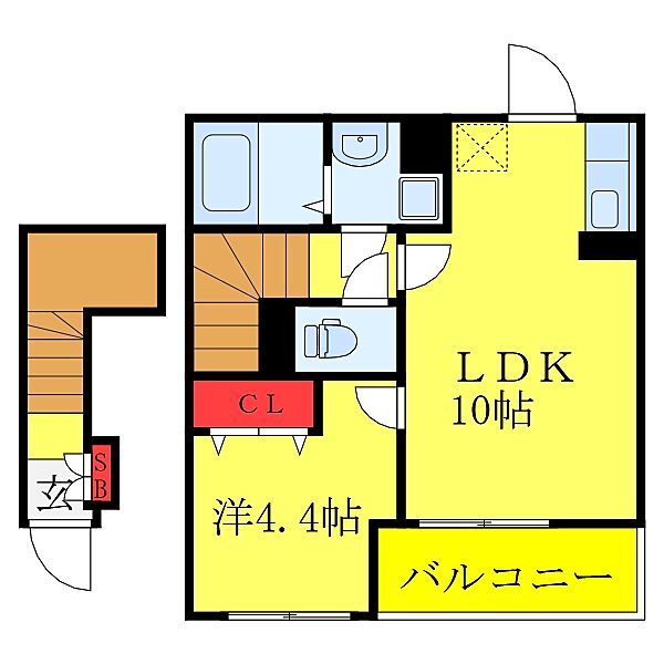 カレント　六笠 203｜東京都足立区島根2丁目(賃貸アパート1LDK・2階・37.81㎡)の写真 その3