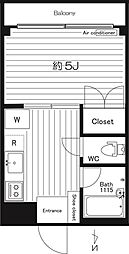 メゾン・ド・ソレイユ　B棟 3階1Kの間取り