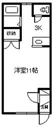 クレア 1Kの間取図画像