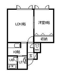 アクアヒルズ 1LDKの間取図画像