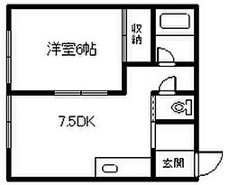 ハイムツキムラ 2LDKの間取図画像