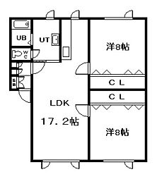 ノースビレッジ 2LDKの間取図画像
