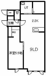 ブレッザA 1LDKの間取図画像