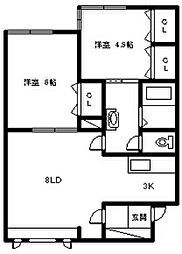 サイレンスコート 2LDKの間取図画像
