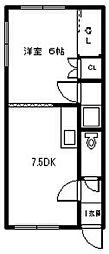 ディーズイン 1DKの間取図画像