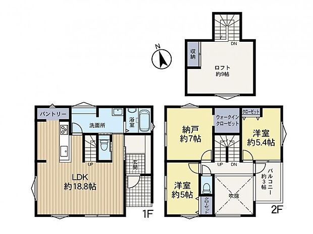 【間取り図：2SLDK】建売にはない考え抜かれた間取りを提供いたします！