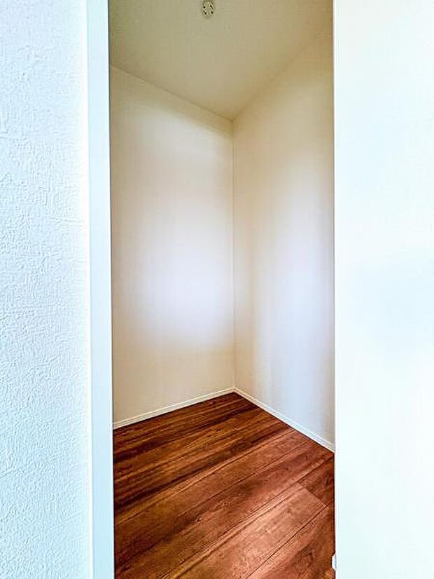 【キッチンパントリー】リビング内にあるパントリーは奥様のプライベート空間!食材の収納庫としても使えます♪利用用途は様々です!