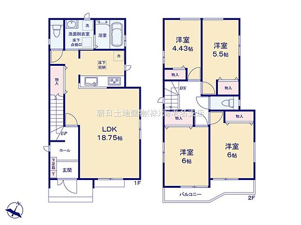 【間取り図：4LDK】嬉しいリビング収納や各居室収納、さらにカースペースも並列で2台以上可能など拘りの間取りをぜひご確認ください！