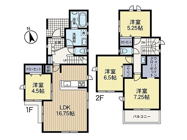 【間取り図：4LDK】大型WICにパントリー、リネン棚など設計士拘りの間取りになっております。