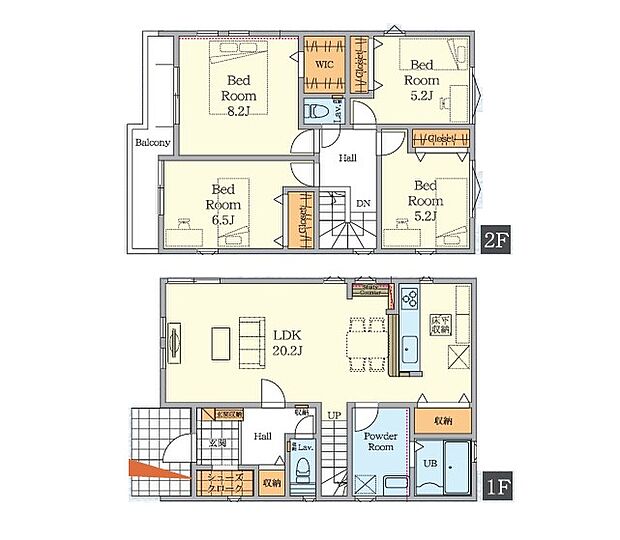 【間取り図：4LDK】嬉しいWICや便利なSIC、パントリーなど拘りの間取り設計になっております。