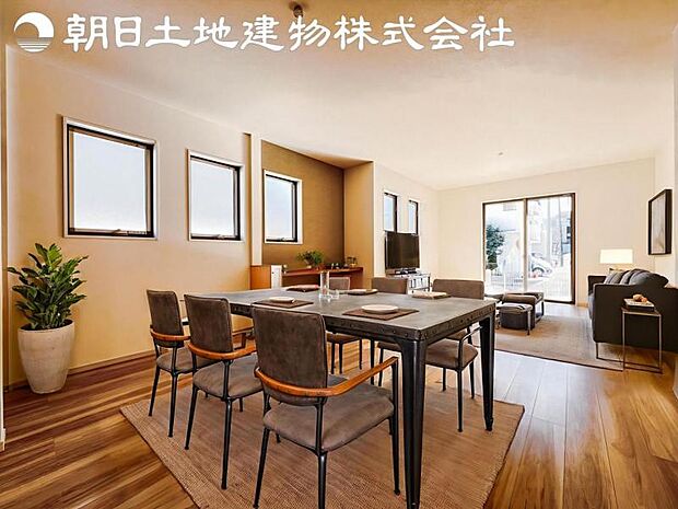 【リビング】ご家族の一日のはじまりも一日の終わりも、いつもこの空間から。お家のなかで特にこだわって頂きたい空間です。※家具等はCG合成です。