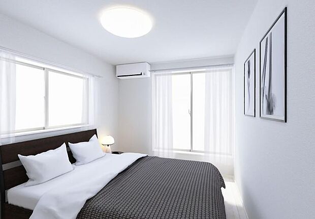 【完成予想パース：寝室】※予告なく変更になる可能性がございます。また、現況と相違する場合は現況優先とします。