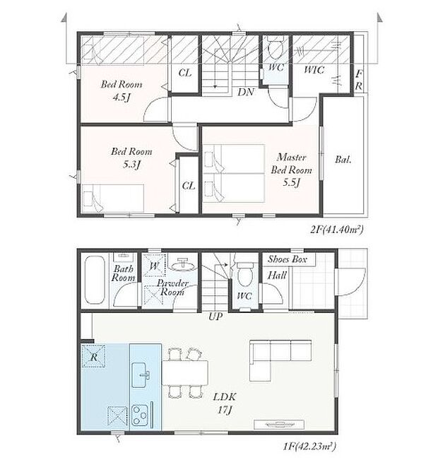 【間取り図】大きなウォークインクローゼットが特徴の3LDKとなります。