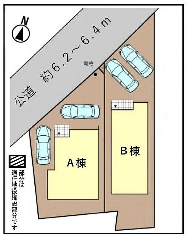 【全体区画図:カースペース 2 台可能】