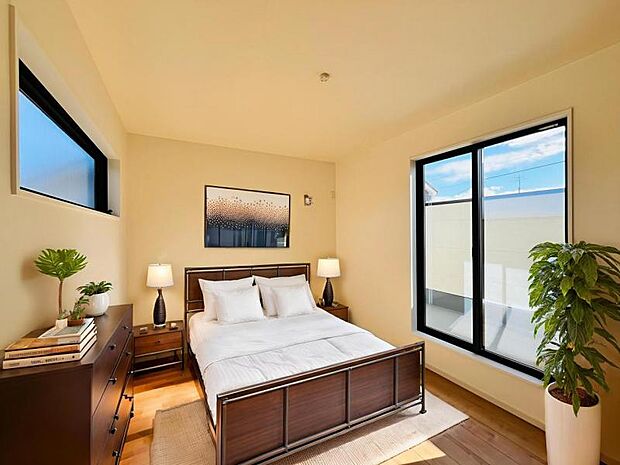 【寝室】時間がゆったりと流れるのを感じるプライベート空間です。※家具等はCG合成となります。