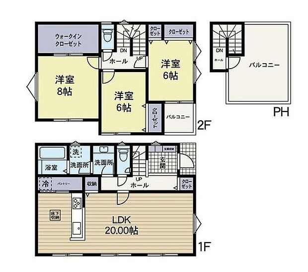 【間取り図:3LDK】便利な大型のWICやうれしいパントリーに屋上バルコニーなど設計士拘りの間取りになっております。