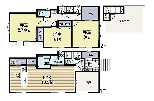 【間取り図:3LDK】便利な大型のWICやうれしいパントリーに屋上バルコニーなど設計士拘りの間取りになっております。