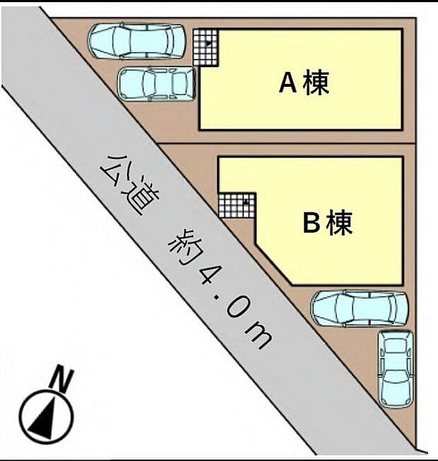 【全体区画図：カースペース2台可能】