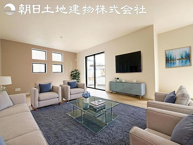 【リビング】静寂も喧騒も楽しめるご家族のお気に入りの大空間。いつまでもその場にいたくなる心地よさがご家族を繋げます。※家具等はCG合成です。