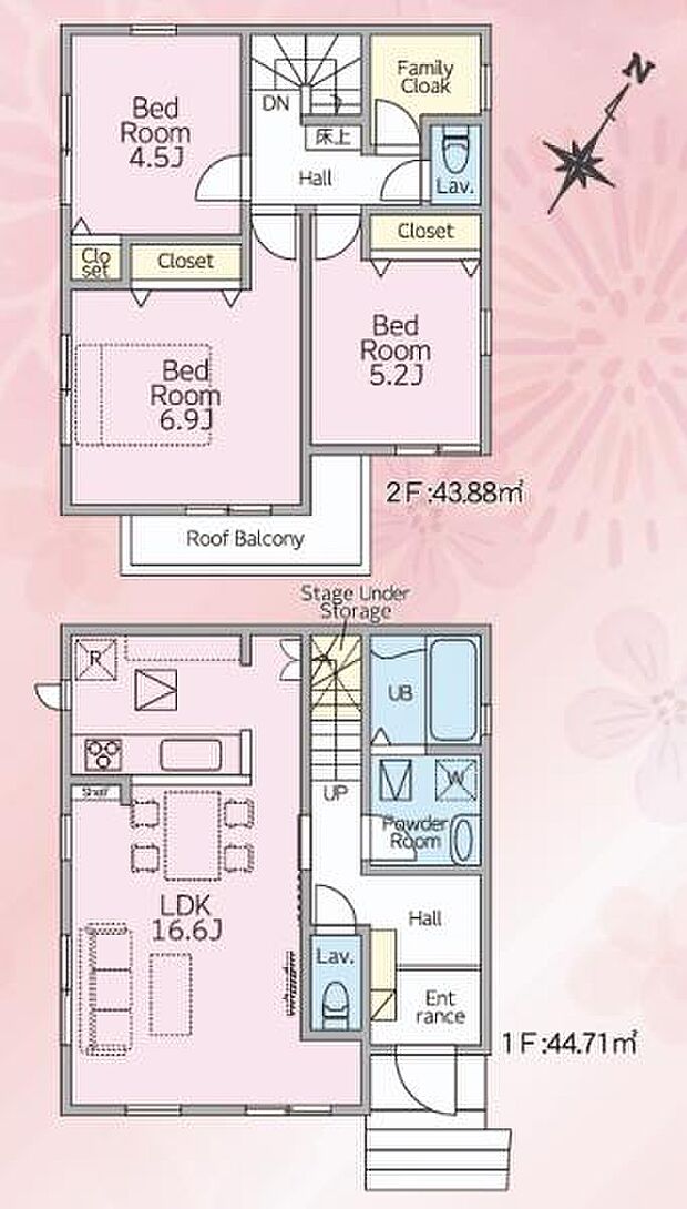 【間取り図】ファミリークロークが特徴な間取りです。