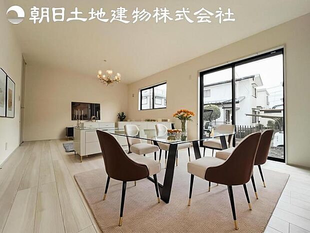 【リビング】静寂も喧騒も楽しめるご家族のお気に入りの大空間。いつまでもその場にいたくなる心地よさがご家族を繋げます。※家具等はCG合成です。