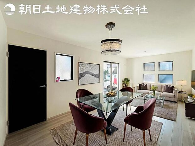 【リビング】ご家族の一日のはじまりも一日の終わりも、いつもこの空間から。お家のなかで特にこだわって頂きたい空間です。※家具等はCG合成となります。