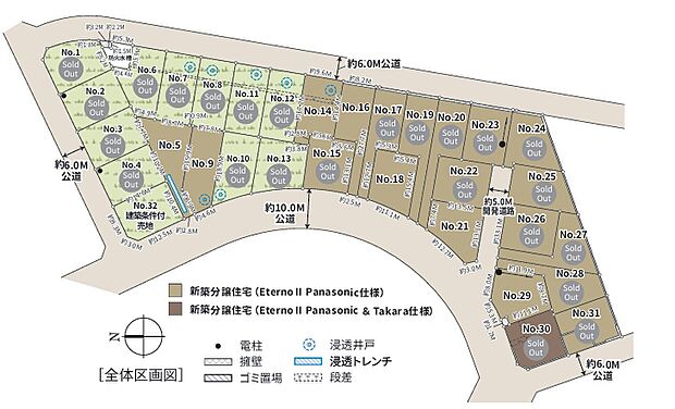 【区画図】全32区画のビッグコミュニティとなりますので、新生活を始めやすい環境です。