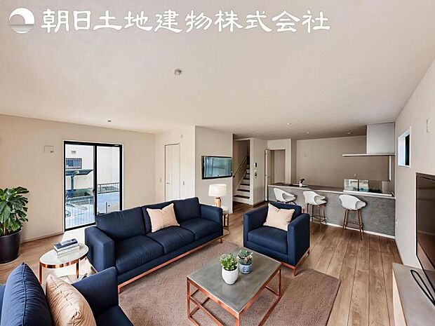 【リビング】ご家族の一日のはじまりも一日の終わりも、いつもこの空間から。お家のなかで特にこだわって頂きたい空間です。※家具等はCG合成となります。