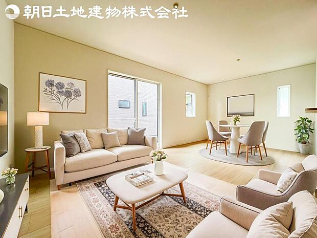 【リビング】静寂も喧騒も楽しめるご家族のお気に入りの大空間。いつまでもその場にいたくなる心地よさがご家族を繋げます。※家具等はCG合成です。