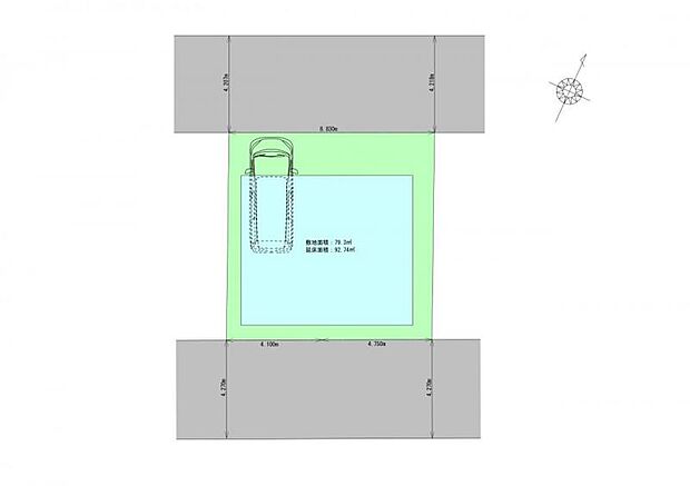 【区画図】南北両面道路で日当たり・通風良好な立地です。