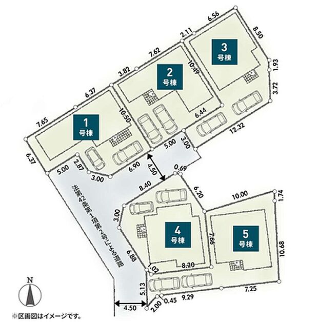 【区画図】全棟カースペース2台ございます。(車種による)