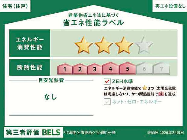 【省エネ性能ラベル】ZEH水準住宅となります。