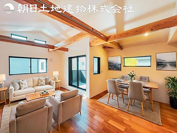 【リビング】静寂も喧騒も楽しめるご家族のお気に入りの大空間。いつまでもその場にいたくなる心地よさがご家族を繋げます。※家具等はCG合成です。