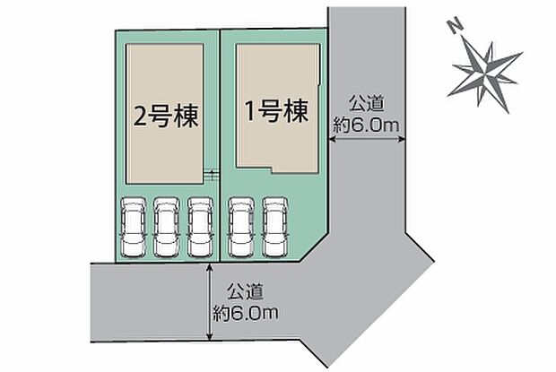 【区画図】南道路に面しており、日当たりもよい配置となっております。