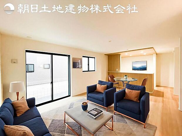 【リビング】静寂も喧騒も楽しめるご家族のお気に入りの大空間。いつまでもその場にいたくなる心地よさがご家族を繋げます。※家具等はCG合成です。