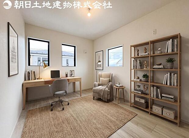 【洋室】道行く人の視線を気にせず暮らせる安心感。そして窓から見える空がさらなる解放感を演出します。※家具等はCG合成です。