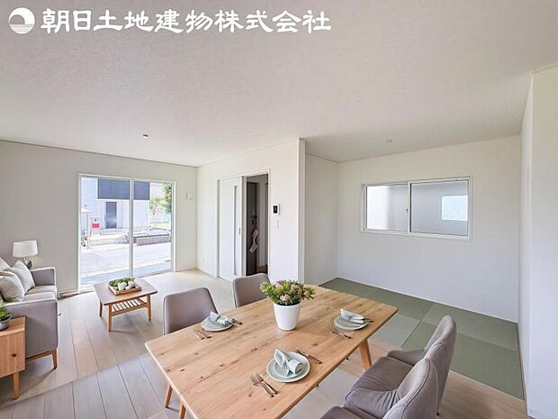 【リビング】静寂も喧騒も楽しめるご家族のお気に入りの大空間。いつまでもその場にいたくなる心地よさがご家族を繋げます。※家具等はCG合成です。