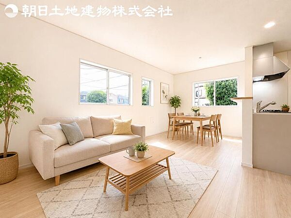 【リビング】静寂も喧騒も楽しめるご家族のお気に入りの大空間。いつまでもその場にいたくなる心地よさがご家族を繋げます。※家具等はCG合成です。