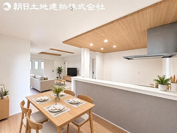 【リビング】ご家族の一日のはじまりも一日の終わりも、いつもこの空間から。お家のなかで特にこだわって頂きたい空間です。※家具等はCG合成です。