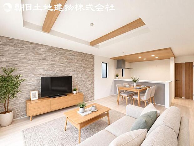 【リビング】ご家族の一日のはじまりも一日の終わりも、いつもこの空間から。お家のなかで特にこだわって頂きたい空間です。※家具等はCG合成です。