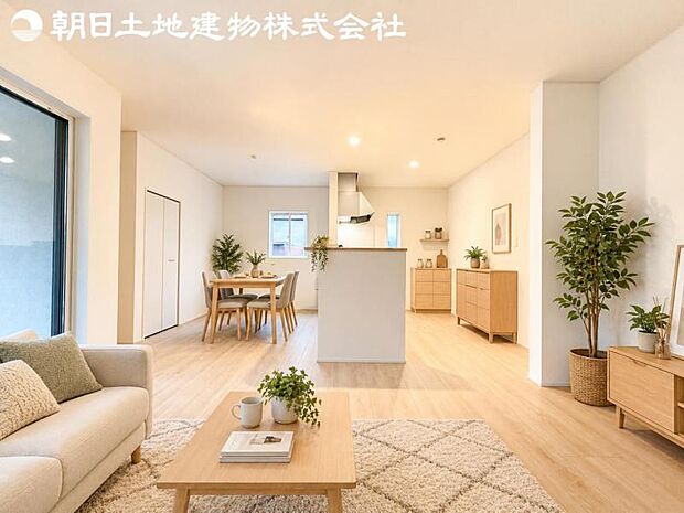 【リビング】静寂も喧騒も楽しめるご家族のお気に入りの大空間。いつまでもその場にいたくなる心地よさがご家族を繋げます。※家具等はCG合成です。