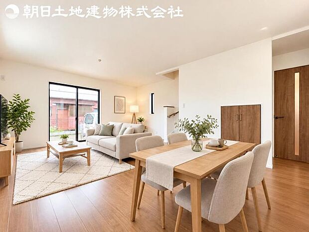 【リビング】静寂も喧騒も楽しめるご家族のお気に入りの大空間。いつまでもその場にいたくなる心地よさがご家族を繋げます。※家具等はCG合成です。