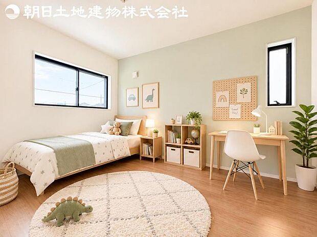 【子供部屋】道行く人の視線を気にせず暮らせる安心感。※家具等はCG合成です。