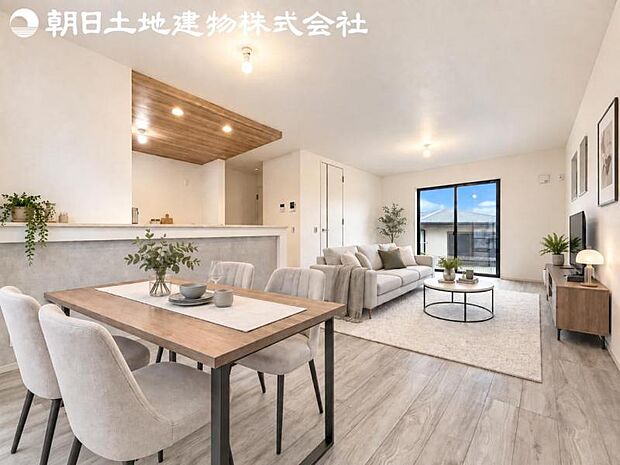 【リビング】静寂も喧騒も楽しめるご家族のお気に入りの大空間。いつまでもその場にいたくなる心地よさがご家族を繋げます。※家具・小物はCG合成となります。