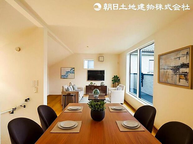 【LDK】大切なご家族が集まるからこそLDKはこだわりたい!休日はおひさまの光をたっぷりと取りこめるリビングでゆったりと過ごしませんか?※家具はCG合成の為付属しません。