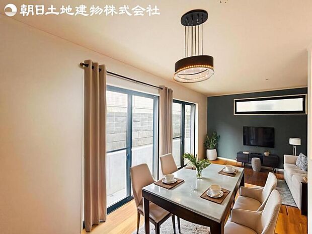 【LDK】大切なご家族が集まるからこそLDKはこだわりたい!休日はおひさまの光をたっぷりと取りこめるリビングでゆったりと過ごしませんか?※家具はCG合成の為付属しません。